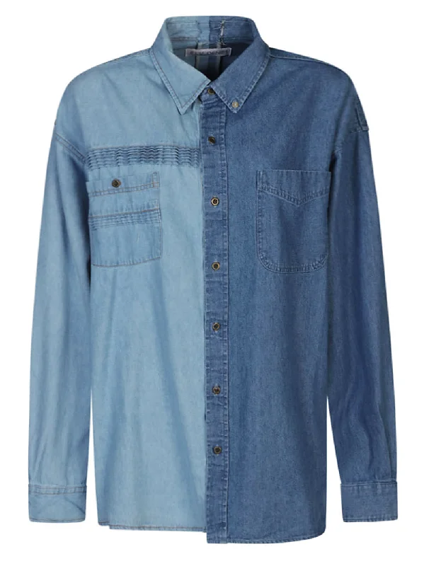 E.L.V. Denim Women's Shirts Denim-- Graphic Embroidered Appliqued