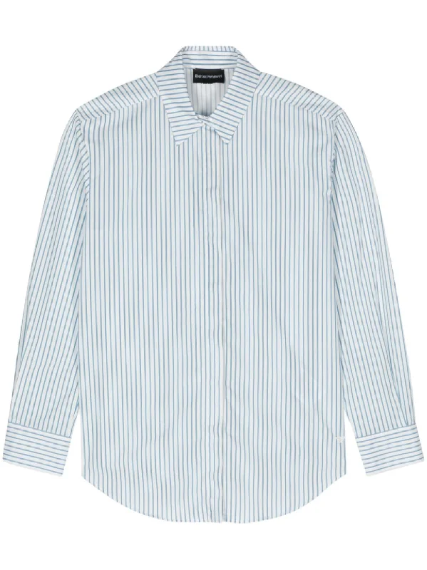 Emporio Armani Women's Shirts White-- Collared Crew Neck Turtle Neck