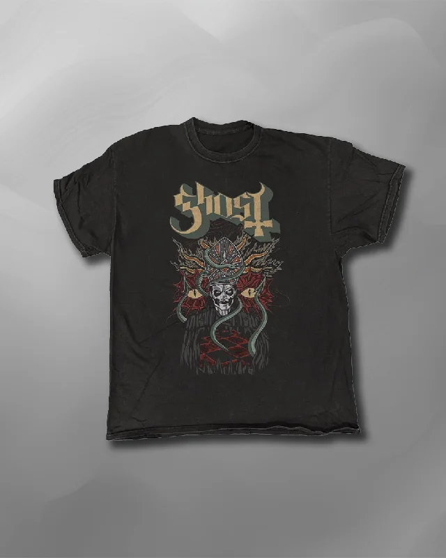 Ghost - Devil Snake Vintage Wash T-Shirt -- Basic T-Shirt Crew Neck Short Sleeve