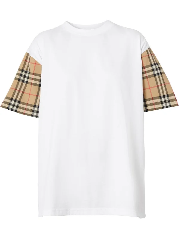Burberry Women's T-Shirts And Polos White-- Print Jacquard Patchwork