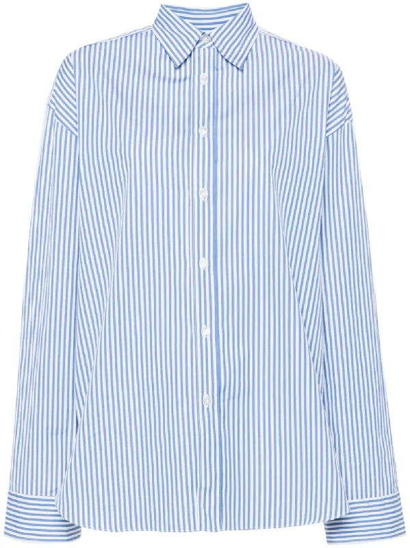Finamore 1925 Napoli Women's Shirts Blue-- Graphic T-Shirt Round Neck Polyester