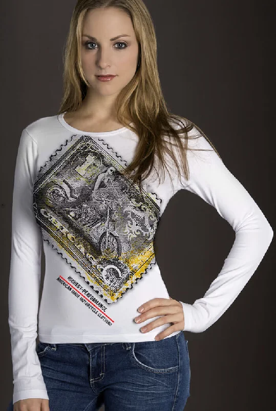 Gold & Black Foil Racing Stamp WHITE Shirt-- Chenille Fabric Brocade Fabric Lace Fabric