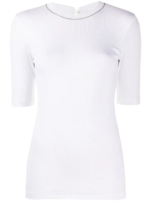 Brunello Cucinelli Women's T-Shirts And Polos White-- Faux Fur Fabric Real Fur Fabric Shearling Fabric