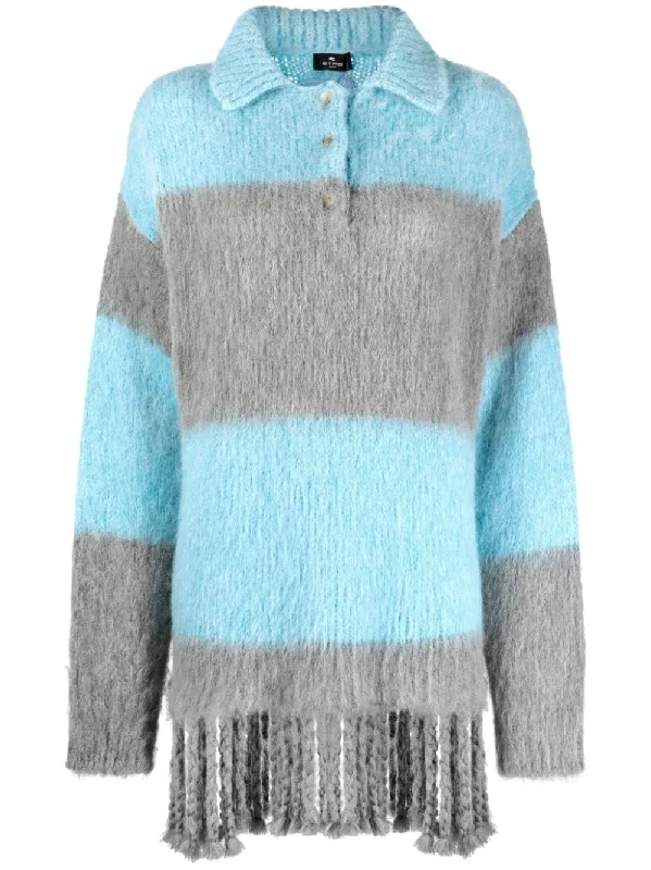 Etro Women's T-Shirts And Polos Clear Blue-- Graphic T-Shirt Round Neck Polyester