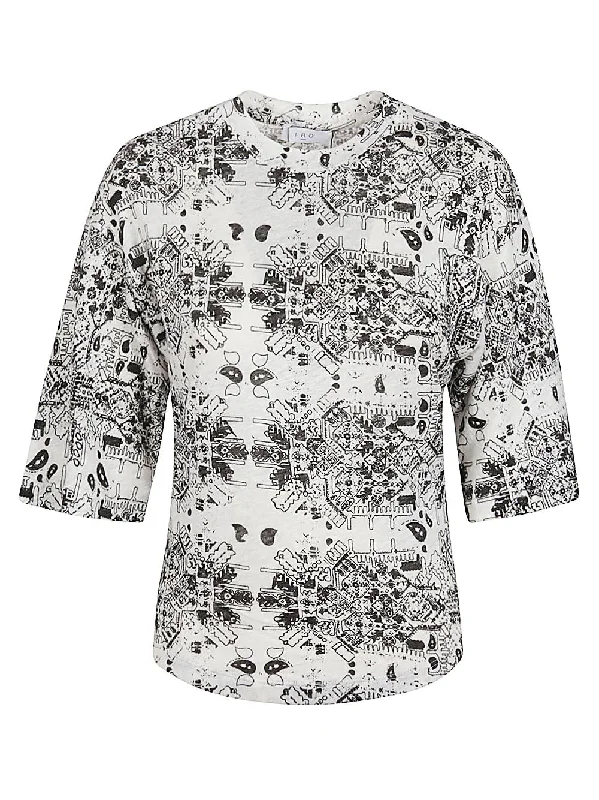 Iro Women's T-Shirts And Polos White-- Rayon Velvet Corduroy