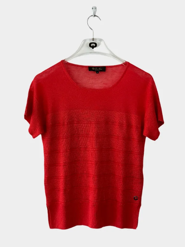 Knitted T-shirt-- Chenille Brocade Lace