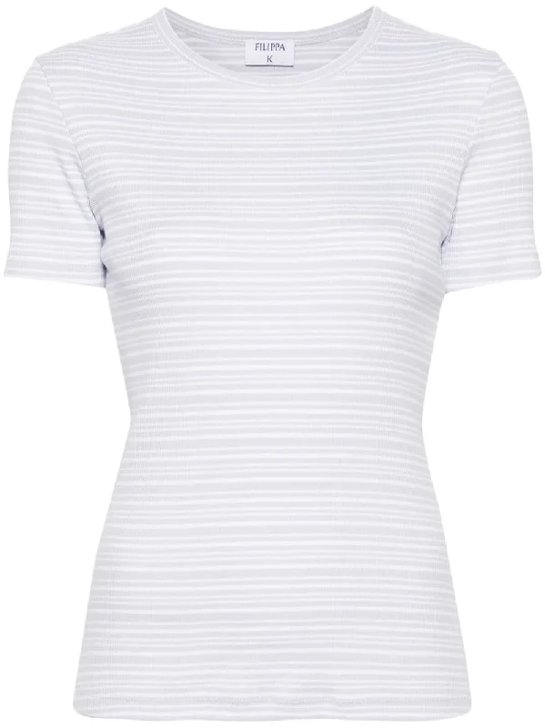 Filippa K Women's T-Shirts And Polos Clear Blue-- Satin Fabric Silk Fabric Chiffon Fabric