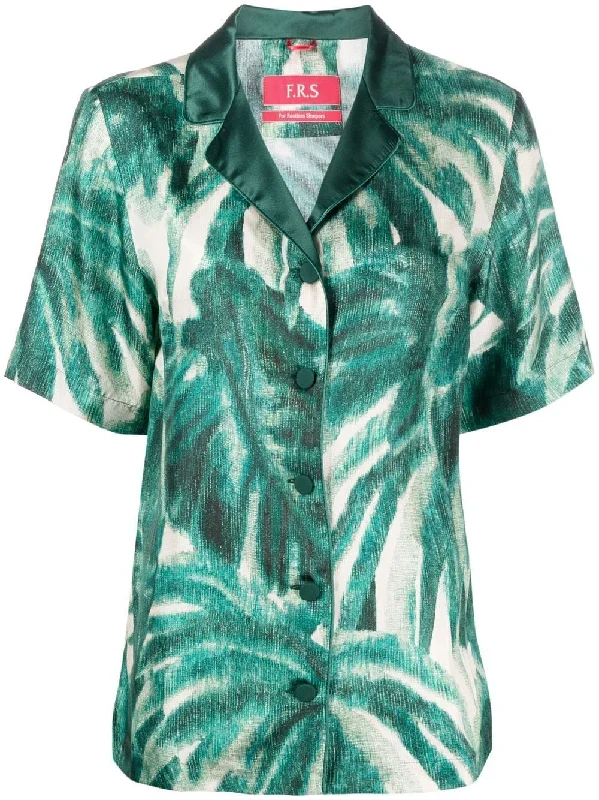 F.R.S . Women's Shirts Green-- Casual Formal Business