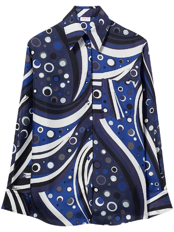 Pucci Women's Shirts Blue-- Cozy Warm Stylish