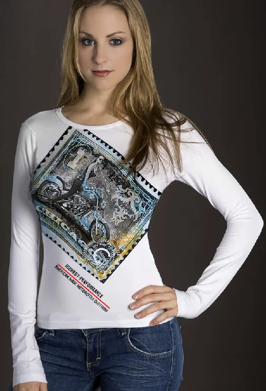 Gold & Blue Foil Racing Stamp WHITE Shirt (Copy)-- Zippered Front Buttoned Front Snap Front