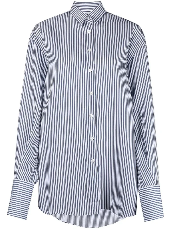 Finamore 1925 Napoli Women's Shirts Blue-- Elegant Classic Vintage