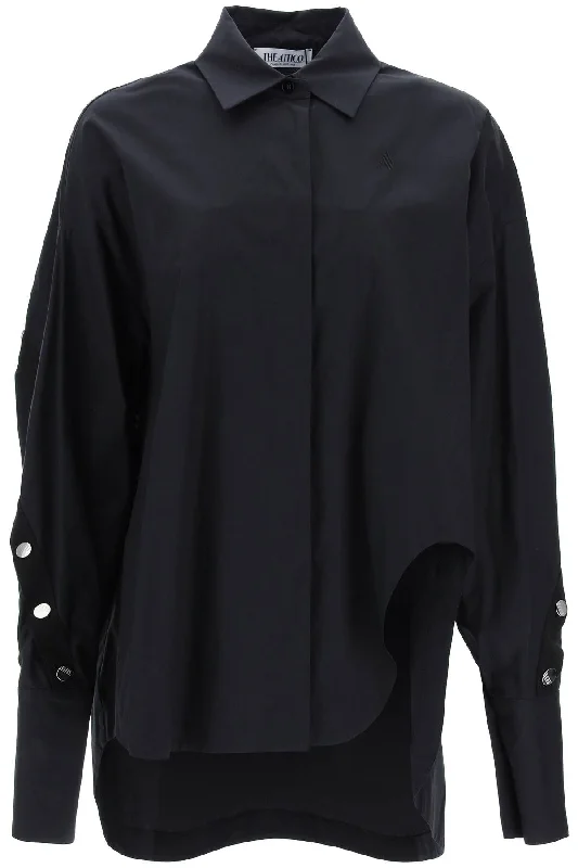 The Attico Women's Shirt With Monogram Snap Buttons-- Striped Floral Plaid