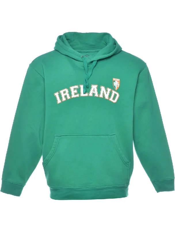 Ireland Printed Hoodie - M Hoodie with Hem Ribbing Snug Secure