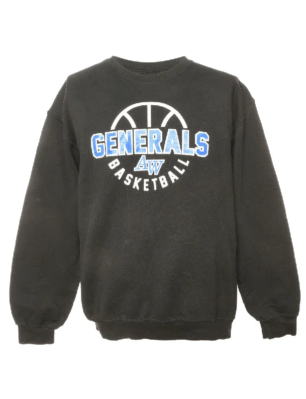 Black Generals Gildan Sports Sweatshirt - M Hoodie with Crew Neck Simple Timeless