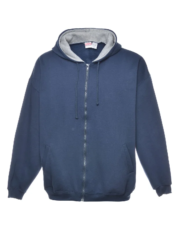 Navy Hooded Sweatshirt - XL Hooded Sweatshirt Casual Wear Street Style