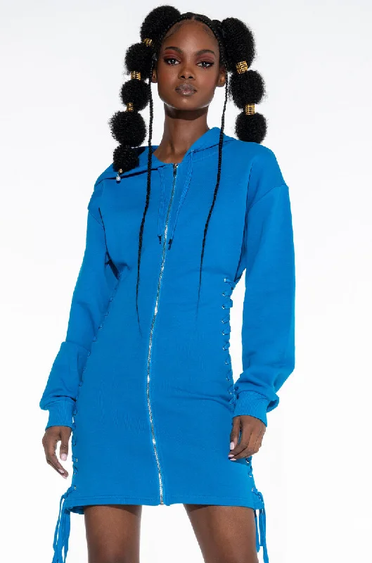 BACK TO BACK HOODIE SWEATSHIRT DRESS Hoodie with Neon Bright Vibrant