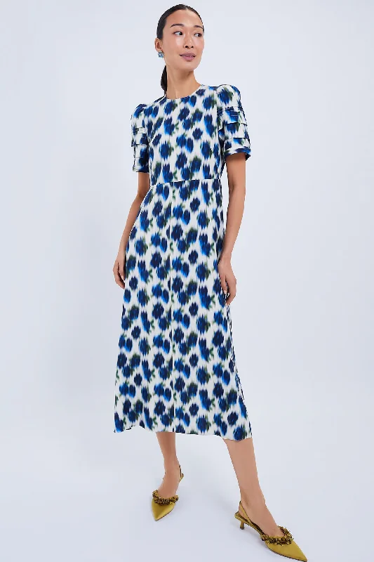 Ikat Rose Casey Dress Cowl Neckline Elegant