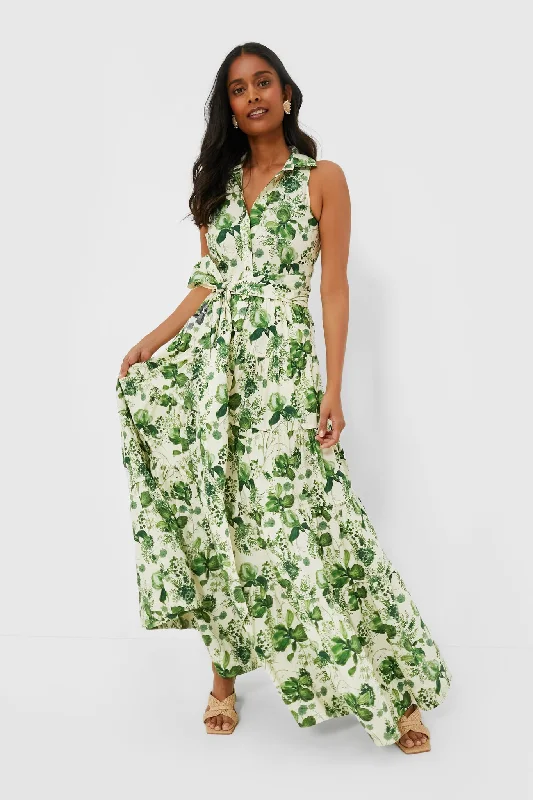 Olive Hanging Orchids Adriana Dress Tunics Running lightweight