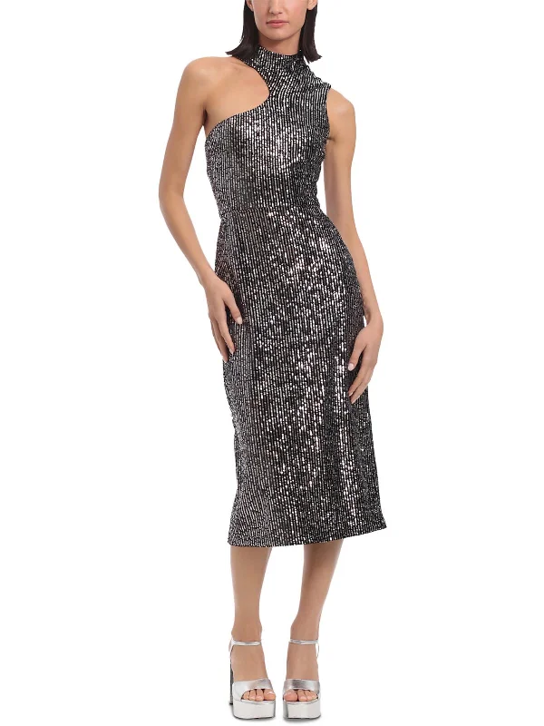 Womens Sequined Polyester Cocktail And Party Dress Tunics Spring floral