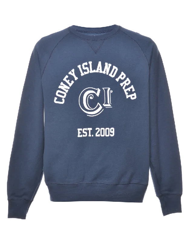 Coney Island Prep Printed Sweatshirt - M Zip Hoodie Drawstring Kangaroo Pocket