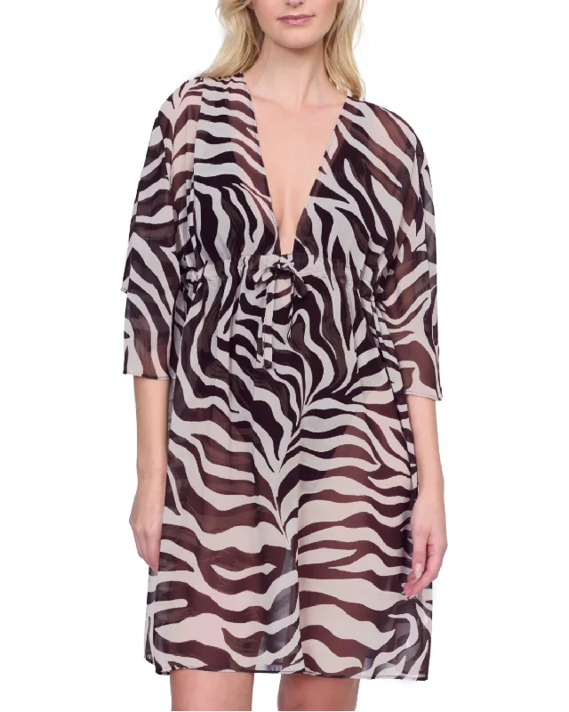 2025 Gottex Wildest Dream V Neck Beach Dress Adjustable Straps Swim Cover Up - 25Wd611 Tunics Evening elegant