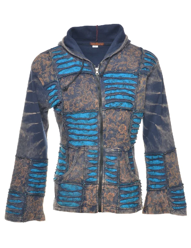 Razor Cut Multi-colour Hoodie - S Hoodie with Cropped Fit Short Trendy