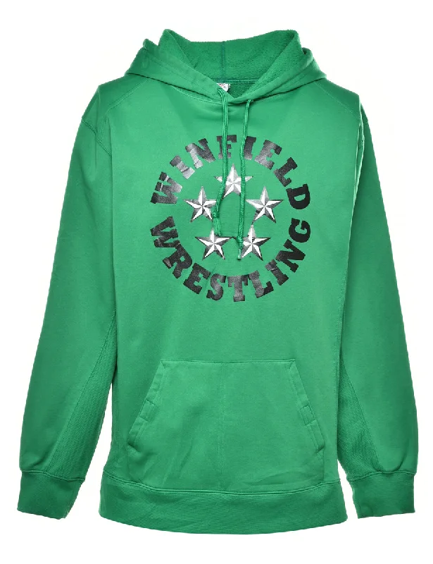 Winfield Wrestling Printed Hoodie - M Hoodie with Toggle Buttons Decorative Unique