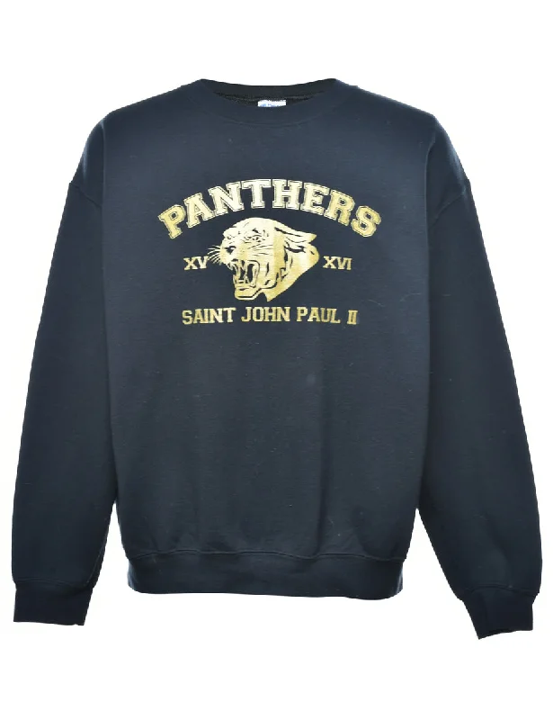 Panthers Printed Sweatshirt - L Hoodie with Typography Text Message