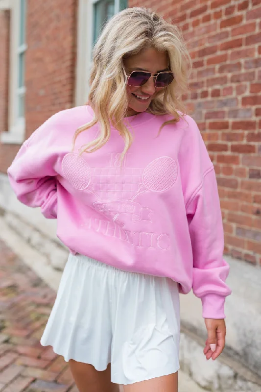 Sporty Chic Pink Oversized Embroidered Sweatshirt FINAL SALE Hoodie with Drop Shoulder Relaxed Streetwear Sporty Chic Pink Oversized Embroidered Sweatshirt FINAL SALE Hoodie with Drop Shoulder Relaxed Streetwear
