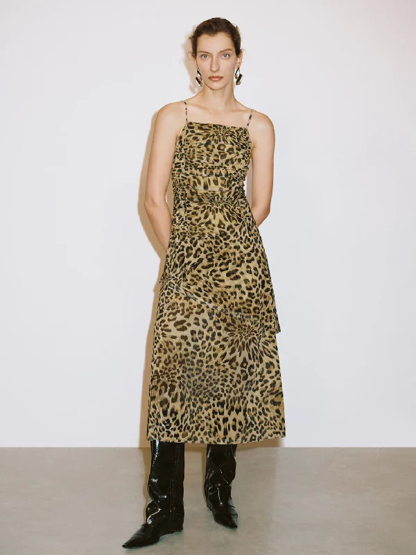Cami Leopard Printed A-Line Dresses Tunics stripes playful