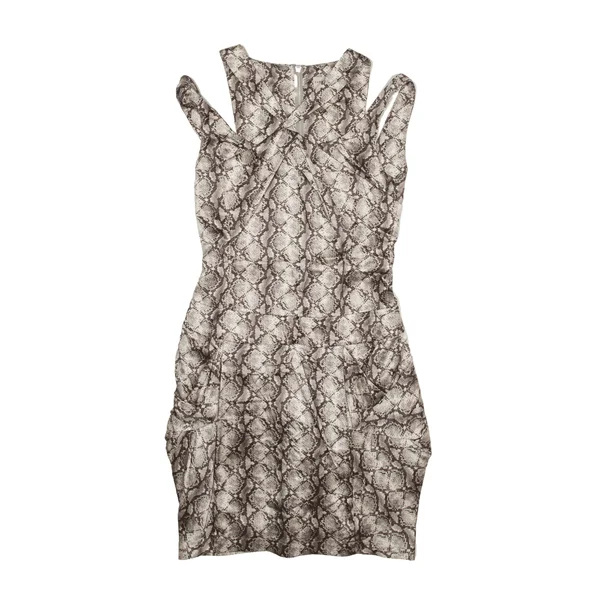 KAREN MILLEN Snake Print Pencil Dress Brown Satin Sleeveless Knee Length Womens UK 6 Tunics Seasonal trendy KAREN MILLEN Snake Print Pencil Dress Brown Satin Sleeveless Knee Length Womens UK 6 Tunics Seasonal trendy