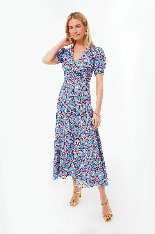 Freesia Sky Lea Long Dress Tunics Canvas sturdy