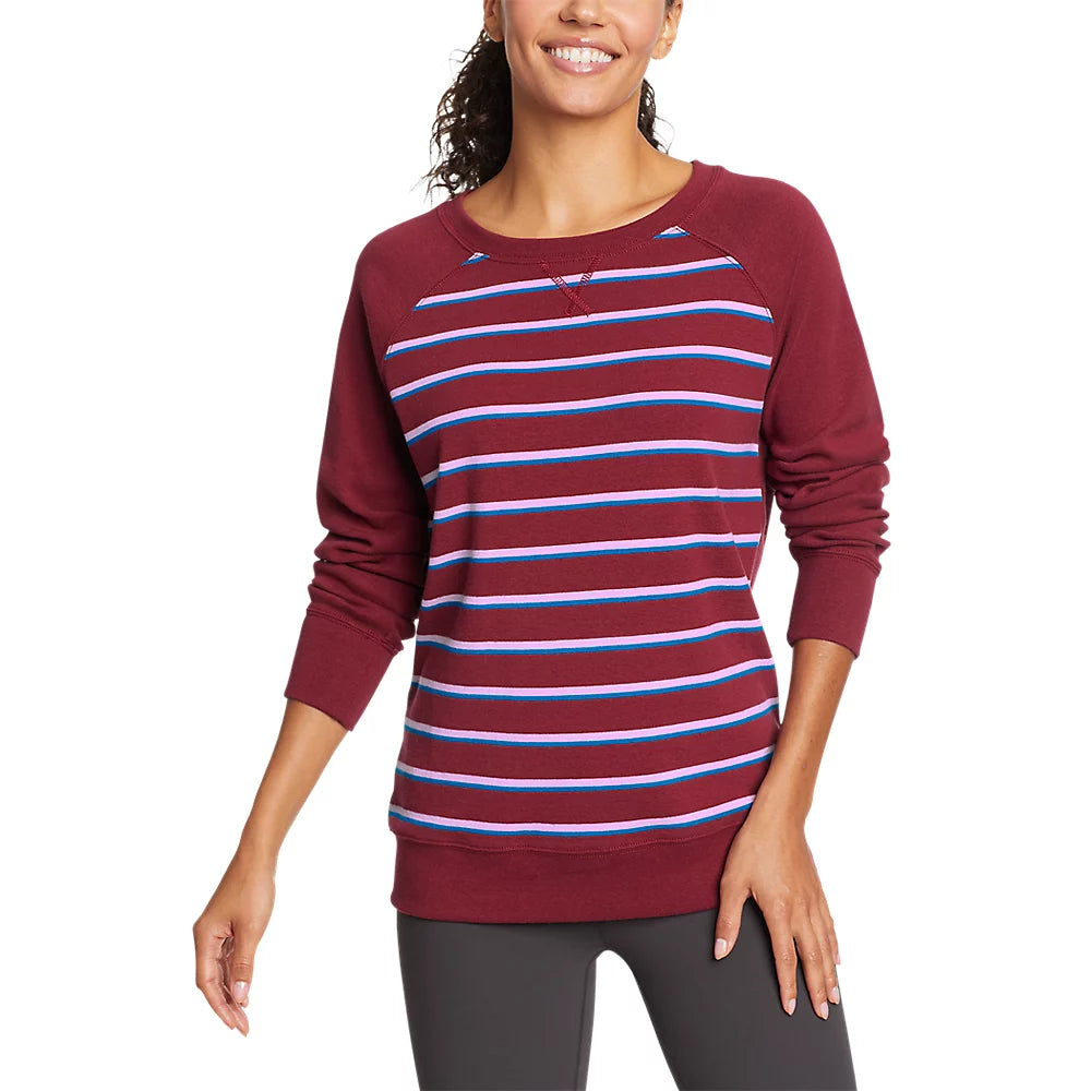 Women's Legend Wash Sweatshirt - Stripe Hoodie with Slit Hem Functional Movement