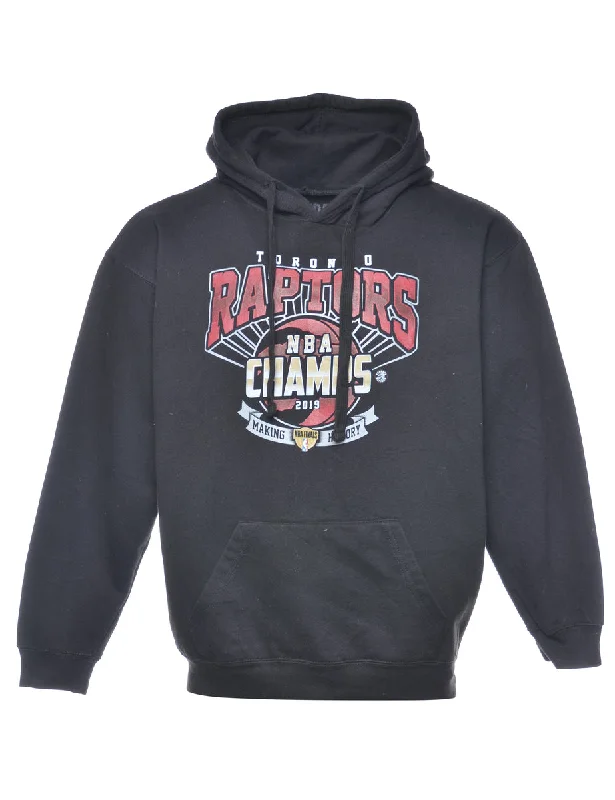 Basketball Raptors Sports Hoodie - S Hoodie with Color Block Contrast Stylish