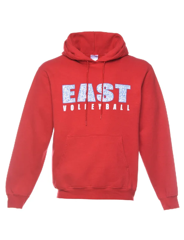 Volleyball Printed Hoodie - M Hoodie with Magnetic Closure Innovative Modern