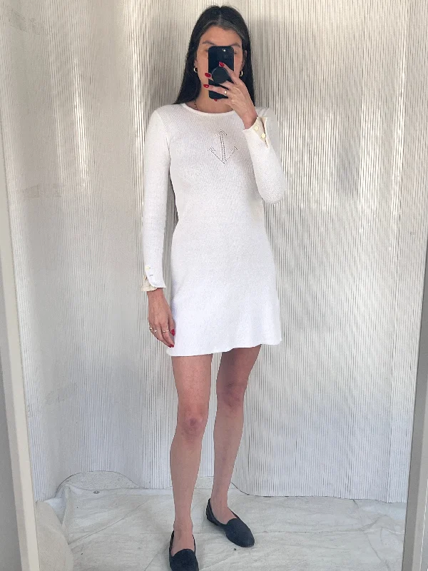 vintage 1960s cotton knit anchor mini dress Tunics Hiking breathable