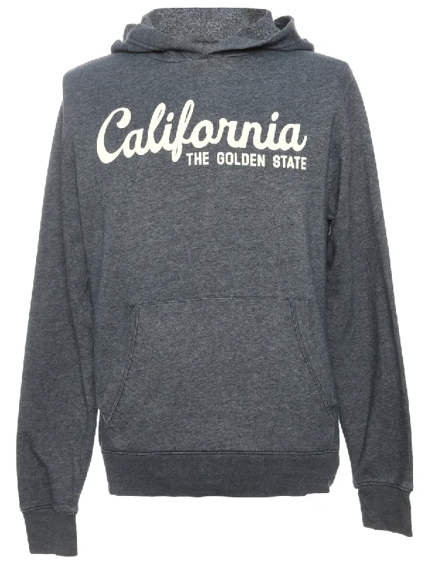 Grey California Hoodie - M Hoodie with Button Classic Timeless
