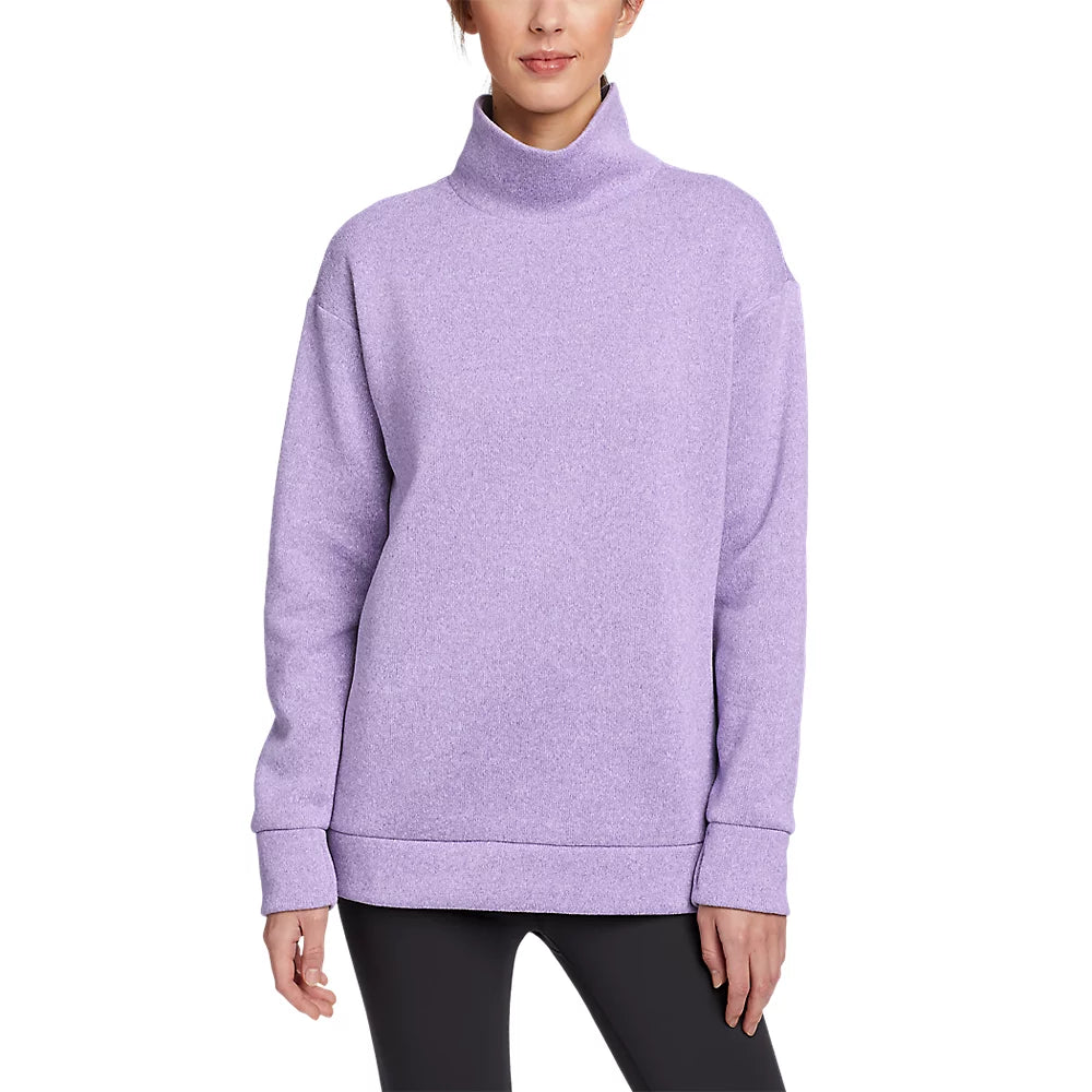 Women's Radiator Easy Funnel Neck Sweatshirt Hoodie with Front Slit Layering Stylish