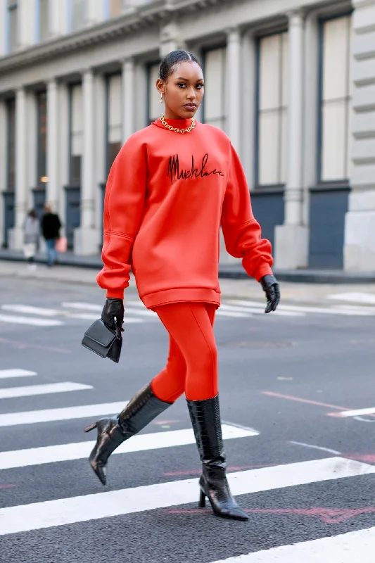 Signature Sweatshirt Dress Hoodie with Pocket Utility Practical