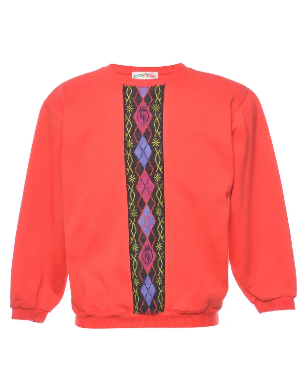 Red Rricardo Rebecca Sweatshirt - S Hoodie with Back Slit Movement Comfort