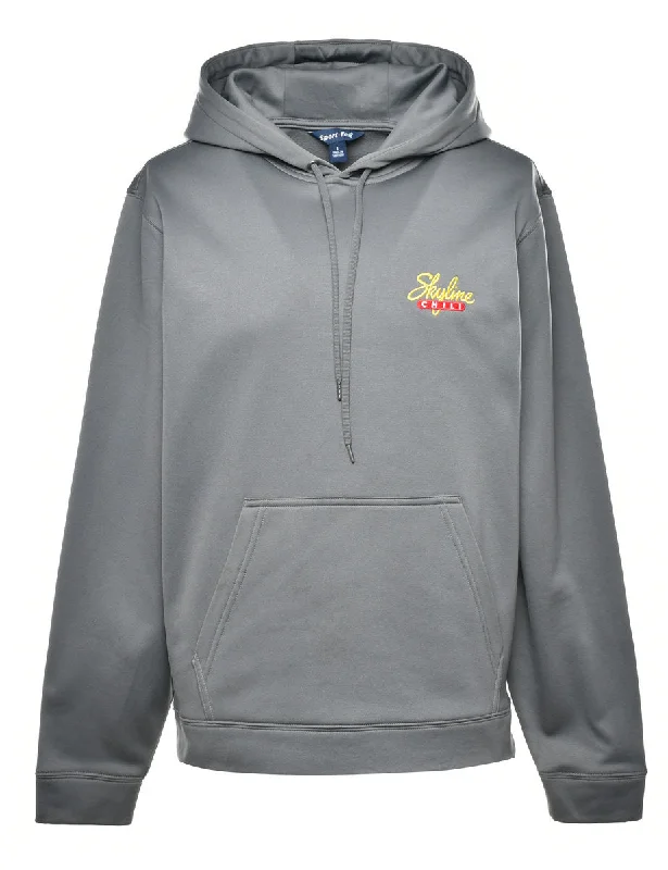 Grey Hooded Sweatshirt - S Hoodie with Set-In Sleeves Structured Classic