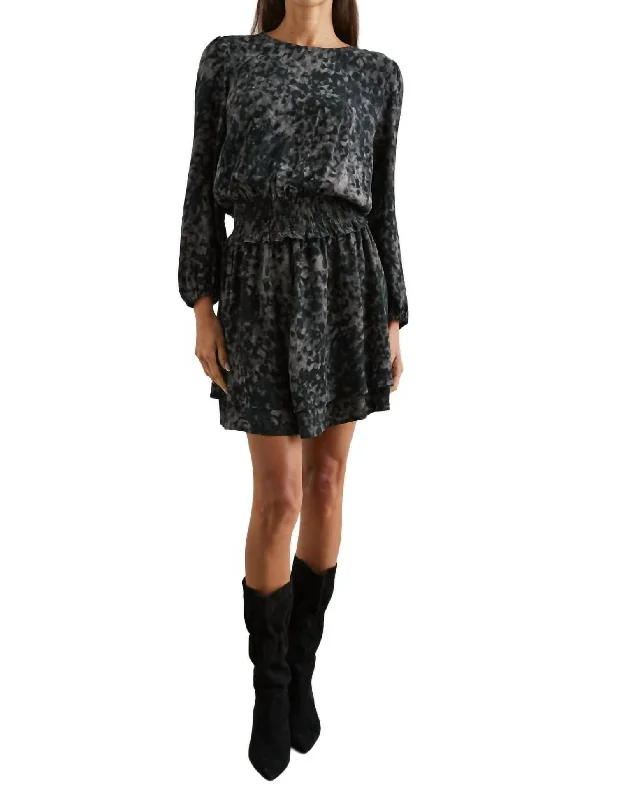 Inez Dress In Charcoal Tortoise Tunics stripes playful