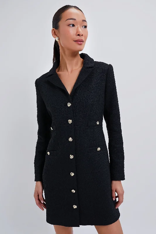 Noir Tweed Stacie Dress Shift Classic Vintage