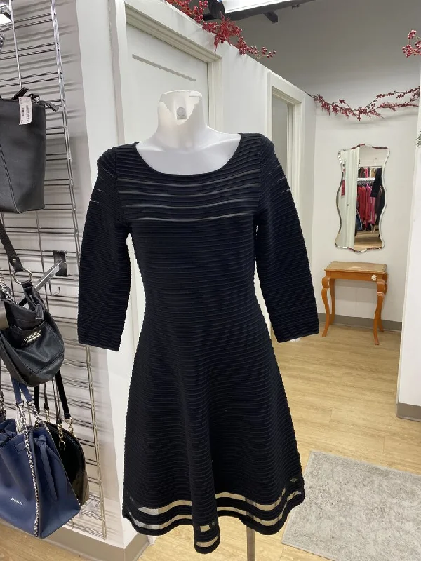 Eliza J ribbed/sheer stripes dress M Tunics Distressed trendy