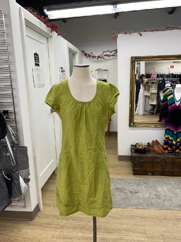 Chlorophylle hemp/cotton dress L Off-the-shoulder Chic Trendy