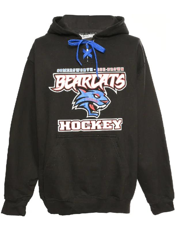Bearcats Blue & Black Sports Sweatshirt - M Hoodie with Cuffed Sleeves Snug Secure