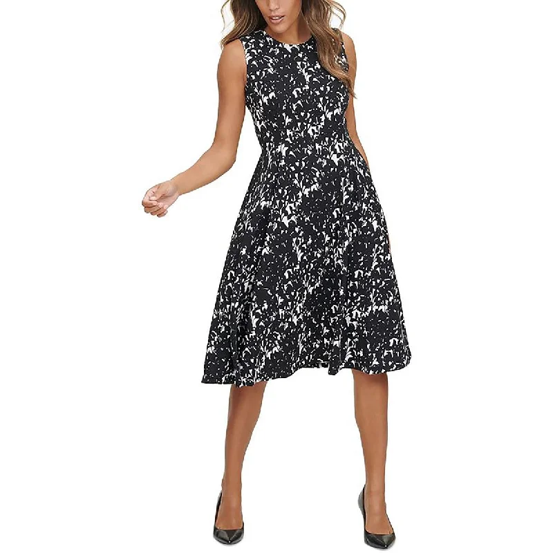 Womens Printed Sleeveless Midi Dress Tunics Review highly