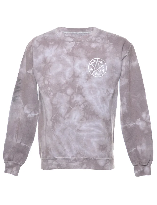 Tie-dye Sweatshirt - S Hoodie with Hem Patch Decorative Personalized