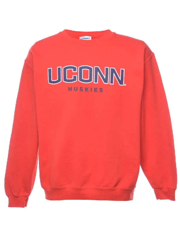 Basketball Uconn Huskies Printed Sweatshirt - S Hoodie with Hem Fringe Bohemian Relaxed