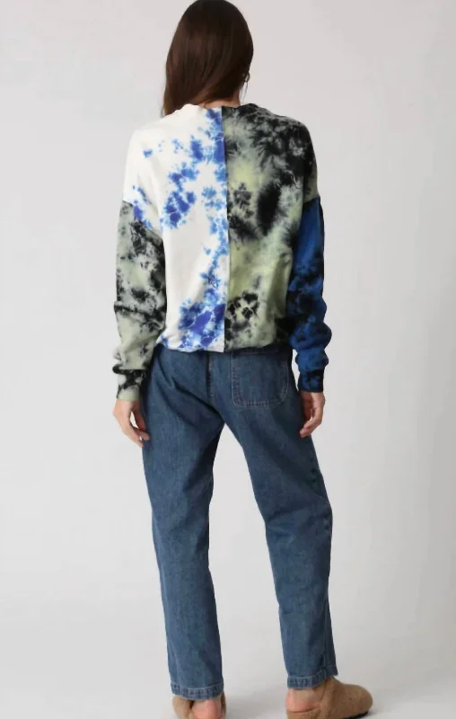 Bhodi Sweatshirt-Epic In Chartreuse/sapphire/sage Hoodie with Hem Elastic Stretchable Comfortable